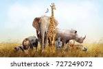 large group of african safari