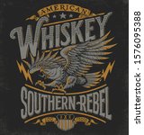 Hand Drawn Eagle Whiskey Label...