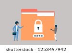businessman with hacker padlock ... | Shutterstock .eps vector #1253497942