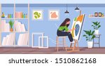 painter using paintbrush and... | Shutterstock .eps vector #1510862168