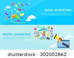 digital marketing email laptop... | Shutterstock .eps vector #302002862