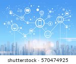 social media communication... | Shutterstock .eps vector #570474925