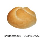 kaiser roll bread isolated on white background