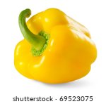 Isolated Pepper. One Yellow...