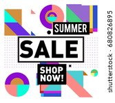 summer sale geometric style web ... | Shutterstock .eps vector #680826895