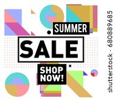 summer sale geometric style web ... | Shutterstock .eps vector #680889685