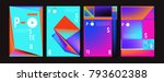 colorful abstract geometric... | Shutterstock .eps vector #793602388