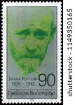 Small photo of Bonn, West Germany - July. 13, 1978: Dr. Janusz Korczak (1878-1942), Polish-Jewish educator, children's author, physician, proponent of childrenâ€™s rights. Stamp issued by West Germany Post in 1978.