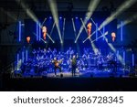 Small photo of Valmiera, Latvia - November 4, 2023 - Prime Orchestra charity concert in support of the Ukrainian war. Artists, singers, conductor and orchestra on stage