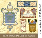 vector vintage items  label art ... | Shutterstock .eps vector #194544545