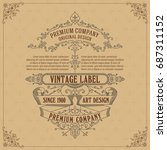old vintage card with floral... | Shutterstock .eps vector #687311152