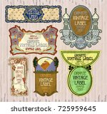 vector vintage items  label art ... | Shutterstock .eps vector #725959645