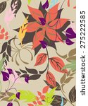 seamples vector flower pattern  | Shutterstock .eps vector #275222585
