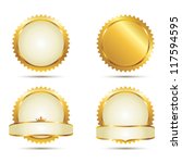 vector badges of gold seal set | Shutterstock .eps vector #117594595