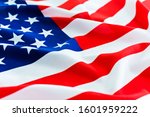 close up of american flag. | Shutterstock . vector #1601959222