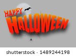 halloween decorations. text... | Shutterstock .eps vector #1489244198