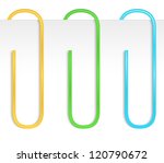 Colored Paper Clips  Vector...