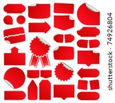 set of red vector price tags | Shutterstock .eps vector #74926804