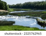 Small photo of Venta Rapid waterfall (Ventas rumba), in Kuldiga, the widest waterfall in Europe, designated a natural monument of Latvia