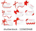 set of card notes with red gift ... | Shutterstock .eps vector #110603468