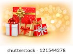 christmas gold background with... | Shutterstock . vector #121544278