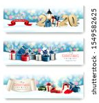 three holiday christmas banners ... | Shutterstock .eps vector #1549582625