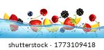 fresh fruits and berries... | Shutterstock .eps vector #1773109418