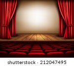 a theater stage with a red... | Shutterstock .eps vector #212047495