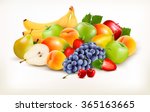 fresh juicy fruit and berries... | Shutterstock .eps vector #365163665