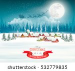 winter village night christmas... | Shutterstock .eps vector #532779835