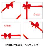 four cards with ribbons. vector. | Shutterstock .eps vector #63252475