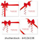 four cards with ribbons. vector. | Shutterstock .eps vector #64126138
