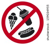 no food and drink sign  | Shutterstock .eps vector #159034955