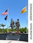 Small photo of WESTMINSTER, CALIFORNIA - 5 JULY 2021: Closeup of the Vietnam War Memorial at Sid Goldstein Freedom Park.