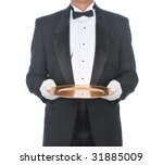 Waiter Or Butler Wearing Tuxedo ...