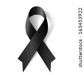 black awareness ribbon on white ... | Shutterstock .eps vector #163453922