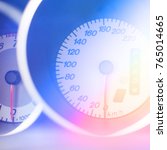 car speedometer with creative... | Shutterstock . vector #765014665