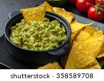 Bowl Of Guacamole With Corn...