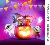 halloween celebration fun party.... | Shutterstock .eps vector #1164894232