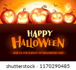 happy halloween. jack o lantern ... | Shutterstock .eps vector #1170290485