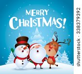 merry christmas  happy... | Shutterstock .eps vector #338379392