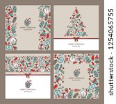 collection of christmas and new ... | Shutterstock .eps vector #1254065755