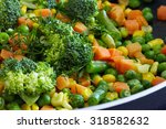 Cooked Vegetables Mix. Peas And ...