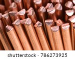 Close-up copper wire raw materials and metals industry and stock market concept