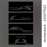 silhouette of car on black... | Shutterstock .eps vector #131077022