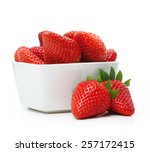 Strawberry In Bowl Isolated On...
