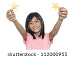 close up smile little girl... | Shutterstock . vector #112000955