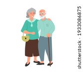 elderly couple. old caucasian... | Shutterstock .eps vector #1933086875