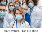 Group of doctors with face...