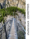 Small photo of Suspension bridge Aspi - Titter over de Weisswasser gorge (Fieschertal, Bellwald, Valais, Switzerland)